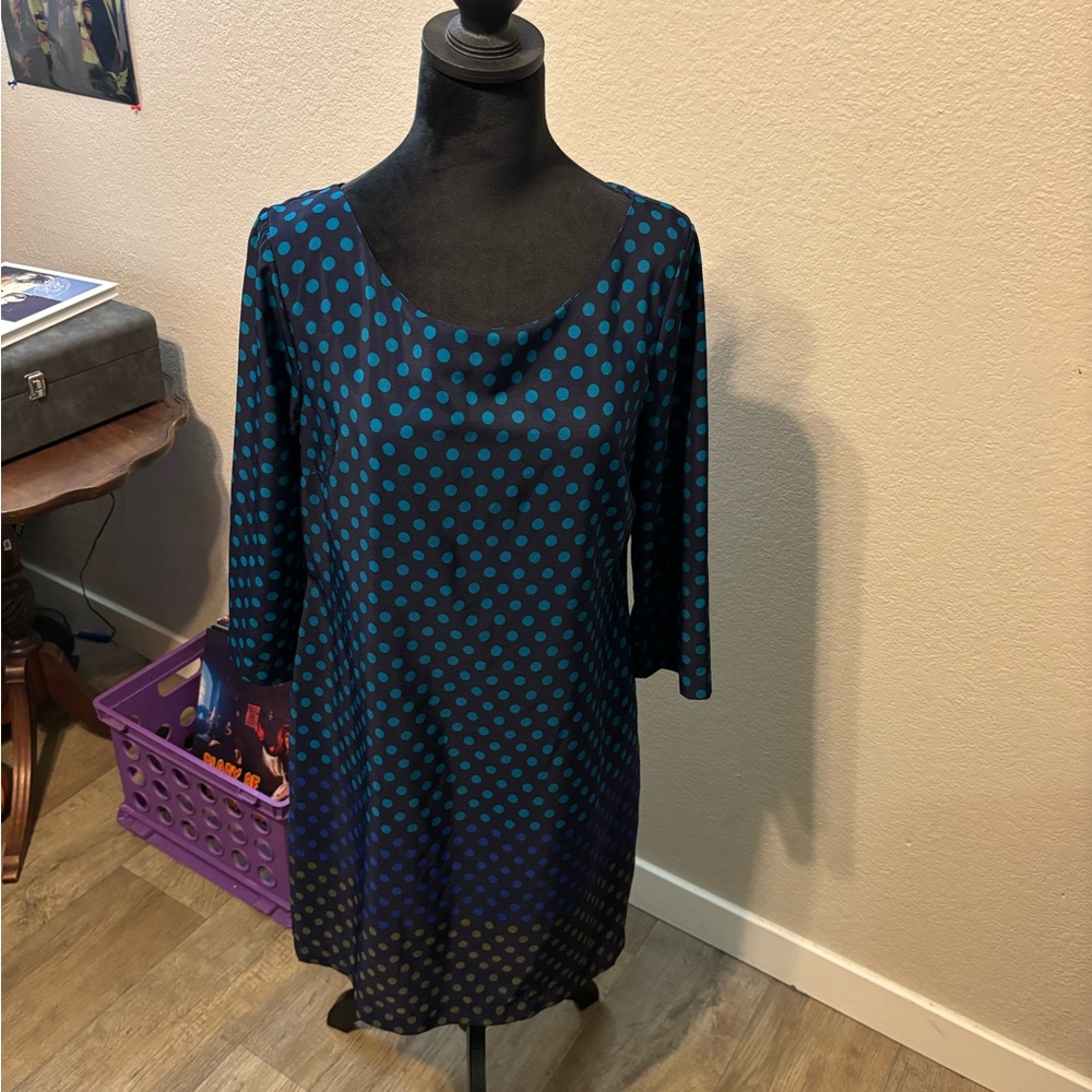 Chic Blue Polka Dot Dress